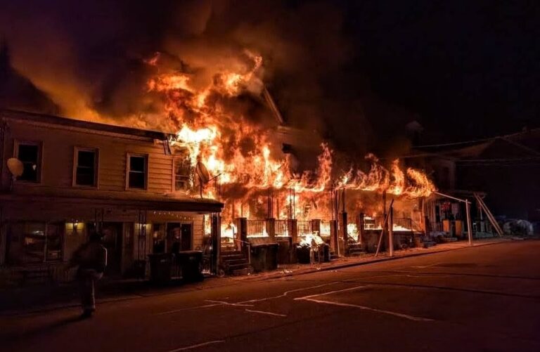 Fast Moving Flames Sweep Through Rowhouses Leaving 23 Homeless