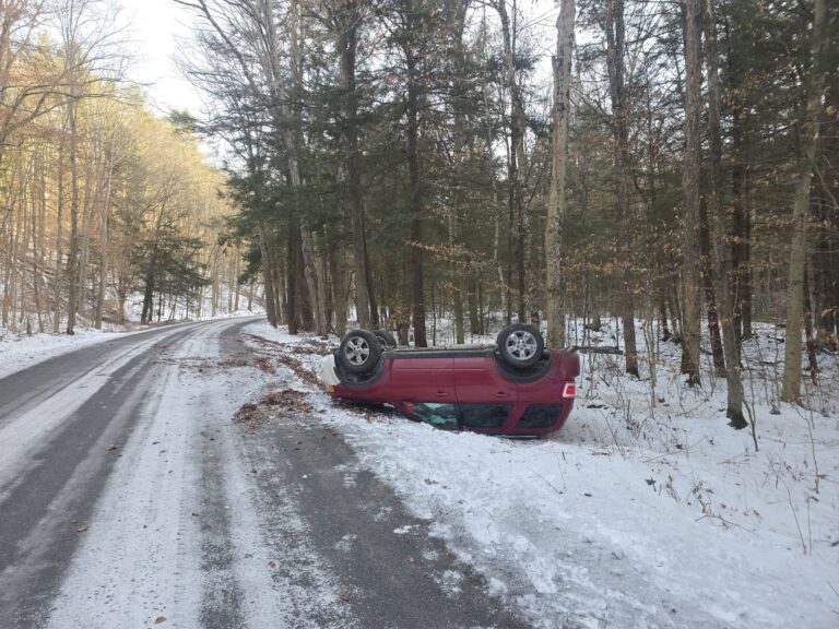 Blossburg Woman Uninjured in Rollover Crash