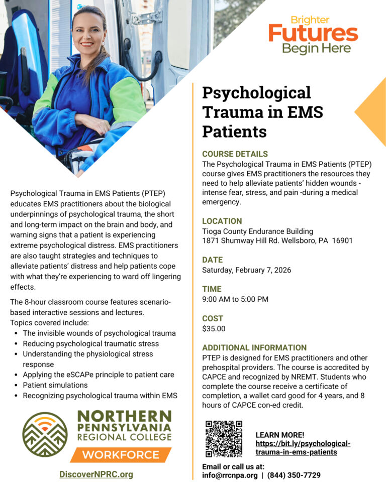 Psychological Trauma in EMS Patients Course Available in Wellsboro