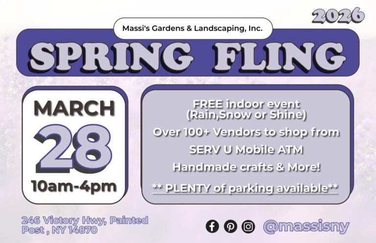 Massi’s Gardens & Landscaping Spring Fling is March 28th