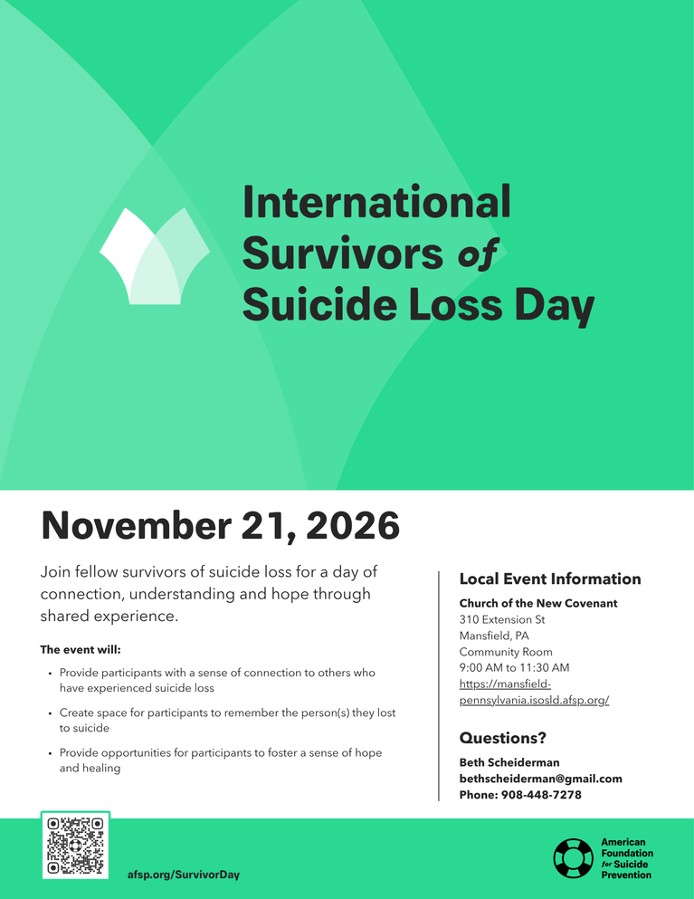 International Survivors of Suicide Loss Day is Saturday, November 21st