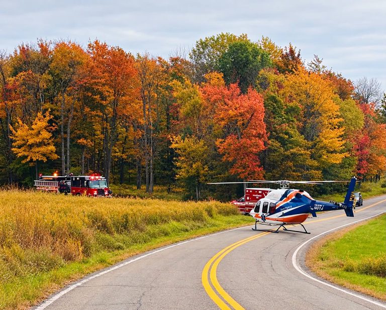 Motorcyclist Injured in 2 Vehicle Crash